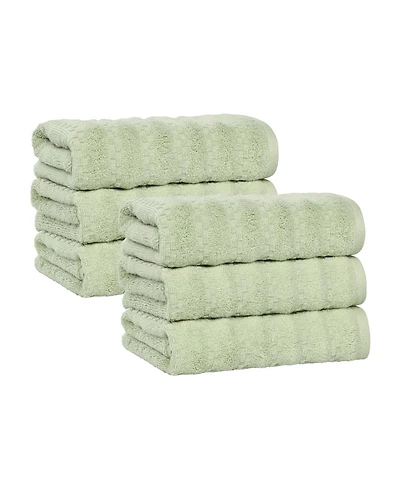 Superior Zuma Zero Twist Cotton Absorbent Quick Dry Soft 6-Piece Hand Towels Set