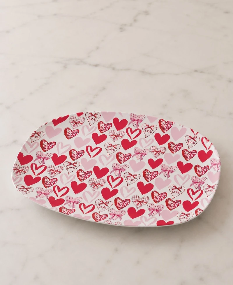 Mariposa Scattered Hearts Aluminum Serving Platter