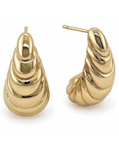 And Now This Silver, Gold Plated Brass Textured Earring