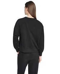 Dkny Sport Women's Oversized Graphic Blouson-Sleeve Pullover Sweatshirt