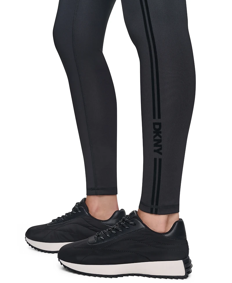 Dkny Sport Women's Flocked Subtle Shine High-Waist 7/8 Legging