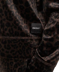 Dkny Sport Women's Leopard-Print Velour Raglan Pullover