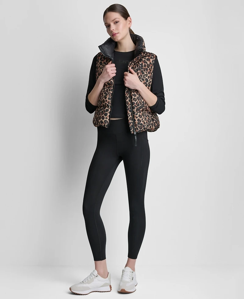 Dkny Sport Women's Puffer Animal-Print Vest