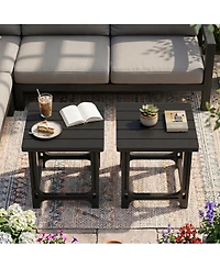 Mecale Set of 2 18.5 Slatted Adirondack Side Tables, Each Holds 315 lbs
