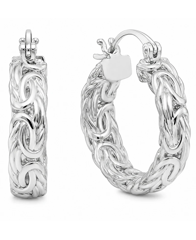 And Now This Byzantine Texture Small Hoop Earrings, 0.98"