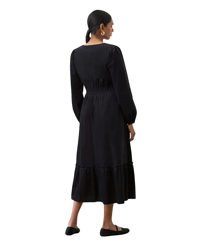 Finery London Women's Arizona Long Sleeve Corduroy Midi Dress