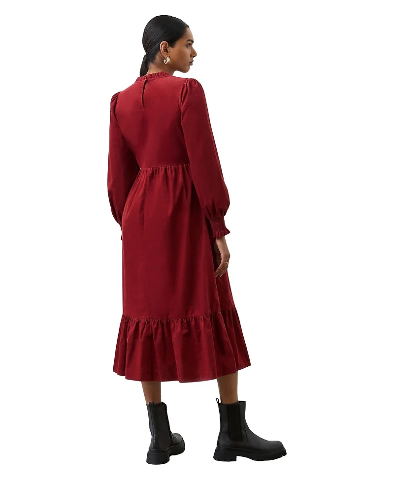 Finery London Women's Esme Long Sleeve Corduroy Midi Dress