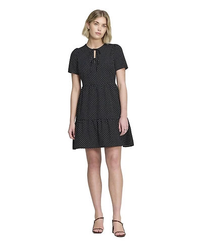 Finery London Women's Lola Tie Front Tiered Short Dress