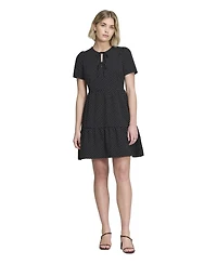 Finery London Women's Lola Tie Front Tiered Short Dress