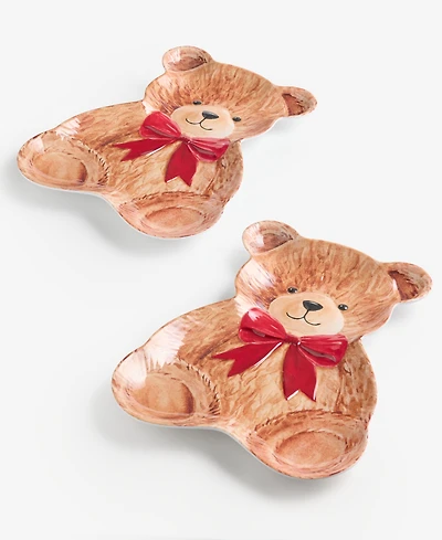 Tinsel And Frost Melamine Teddy Bear Tray, Set of 2