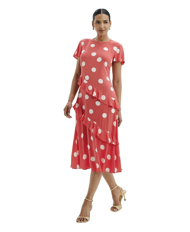 Finery London Women's Sierra Asymmetric Ruffle Dress