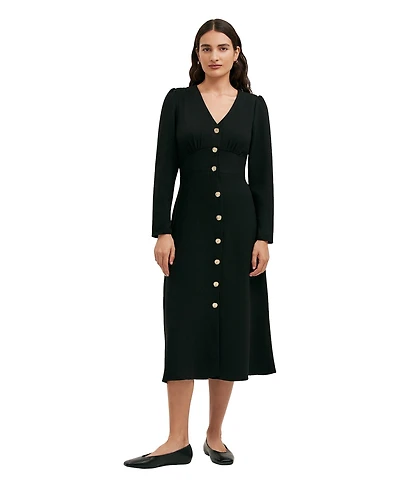 Finery London Women's Caprice Long Sleeve Crepe Midi Dress