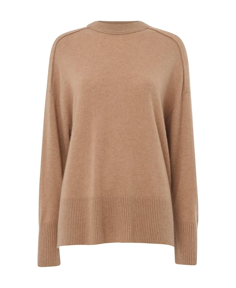Whistles Women's Cashmere Seam Detail Crew Sweater