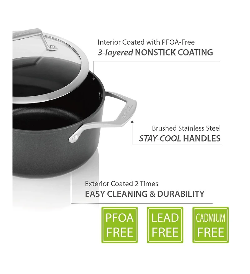 Techef - Onyx Collection - 5 Quart Soup Pot with Cover
