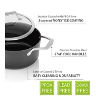 Techef - Onyx Collection - 5 Quart Soup Pot with Cover