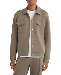 Reiss Men's Thom Sueded Interlock Jersey Regular-Fit Overshirt