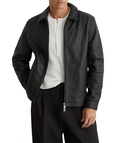 Reiss Men's Ortega Regular-Fit Zip-Through Leather Jacket