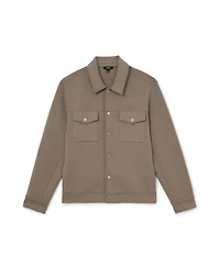 Reiss Men's Thom Sueded Interlock Jersey Regular-Fit Overshirt