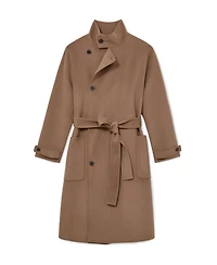 Reiss Men's Selation Wool-Blend Belted Long Overcoat