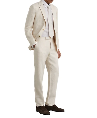 Reiss Men's Atlantic Tailored-Fit Single-Breasted Linen-Twill Blazer