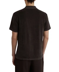 Reiss Men's Eden Cuban-Collar Short-Sleeve Cotton-Blend Towelling Shirt