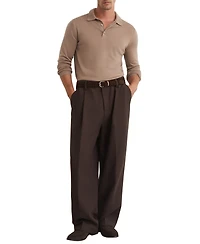 Reiss Men's Trafford Slim-Fit Long-Sleeve Merino Wool Polo Shirt