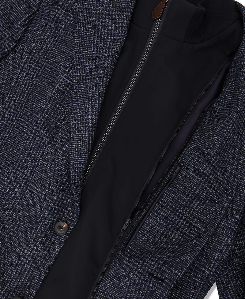 Reiss Men's Kyle Check Single-Breasted with Gilet Insert Tailored-Fit Blazer