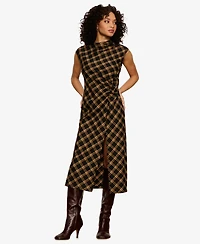 Sanctuary Women's Autumn Edit Plaid Sleeveless Midi Dress