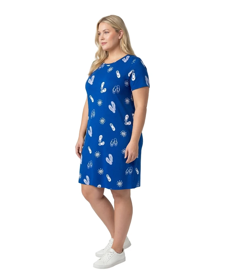 Woman Within Women's Plus Perfect Short-Sleeve Crewneck Tee Dress