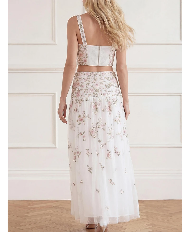 Needle & Thread Women's Eden Rose Floral-Print High-Waisted Maxi Skirt