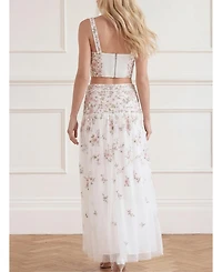Needle & Thread Women's Eden Rose Floral-Print High-Waisted Maxi Skirt