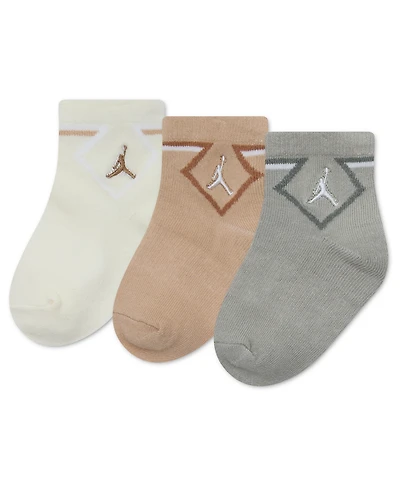 Jordan Baby Boys' Diamond Ankle Socks, 3-Pack Set