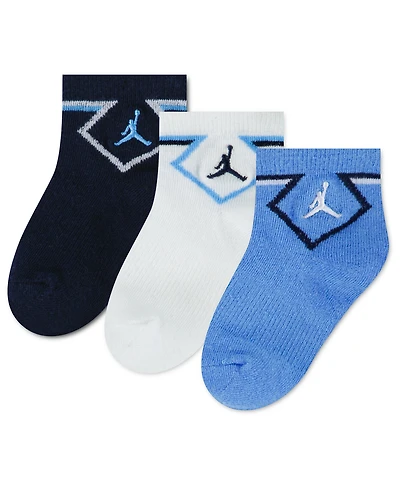 Jordan Baby Boys' Diamond Ankle Socks, 3-Pack Set