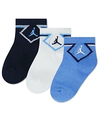 Jordan Baby Boys' Diamond Ankle Socks, 3-Pack Set