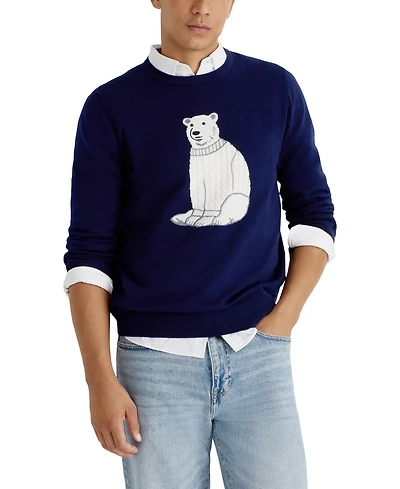 Nautica Men's Crewneck Intarsia Sailboat Design Classic-Fit Sweater