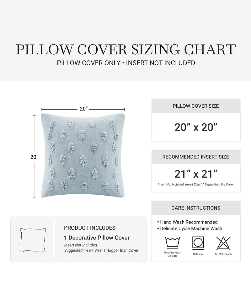 Harbor House Ave Botanical Cotton Decorative Pillow Cover, 20" x