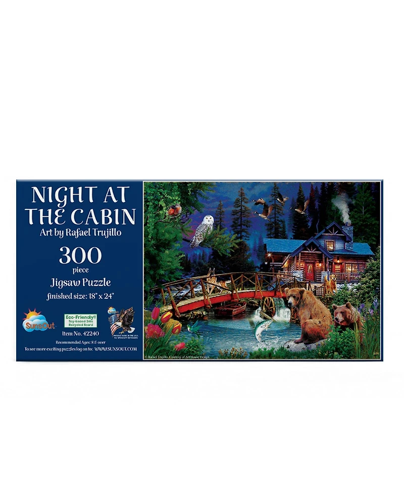 SunsOut Night at the Cabin 300 Piece Jigsaw Puzzle, Ages 15+