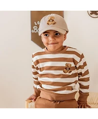 Sweet Wink Toddler Boy's (2T-4T) Teddy Bear Patch Striped Sweatshirt.