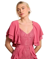 Oasis Women's Lace Ruffle V-Neck Dress