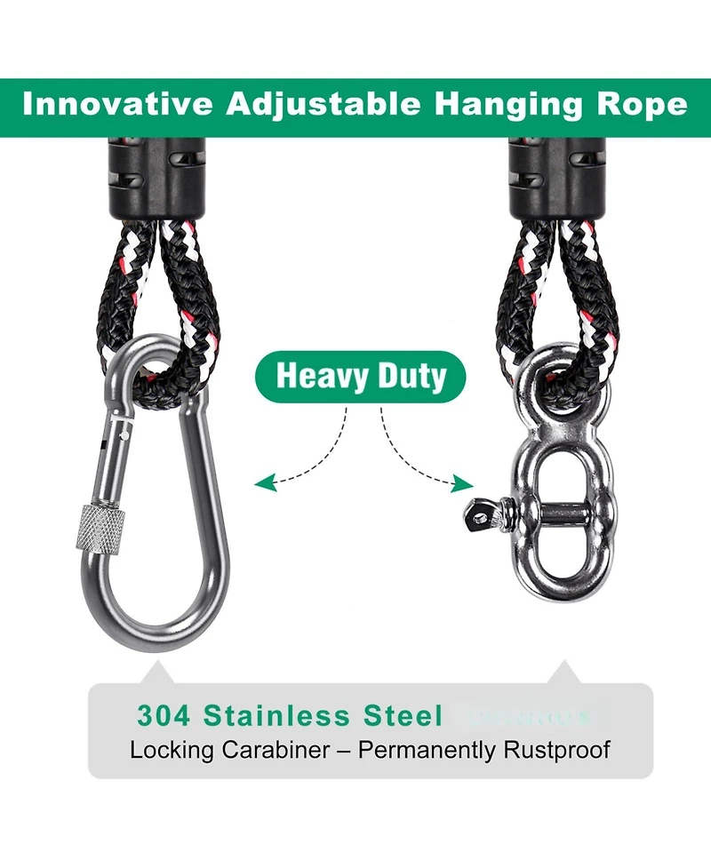 Piscifun Heavy Duty Tree Swing Straps Kit 1000 Lbs Weight Capacity Adjustable Outdoor Hanging Set