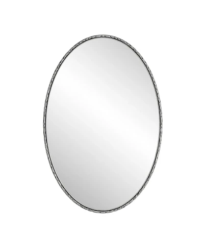 Phying Retro Oval Wall Mirror Iron Art Frame Antique Effect Decorative Hanging Vanity Mirror Classic Aesthetic Accent Mirror for Living Room