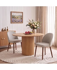 gaomon Wooden Dining Chair Set of 2 Upholstered Fabric Chair,Modern Kitchen Chairs with Curved Backrest Leveling Feet