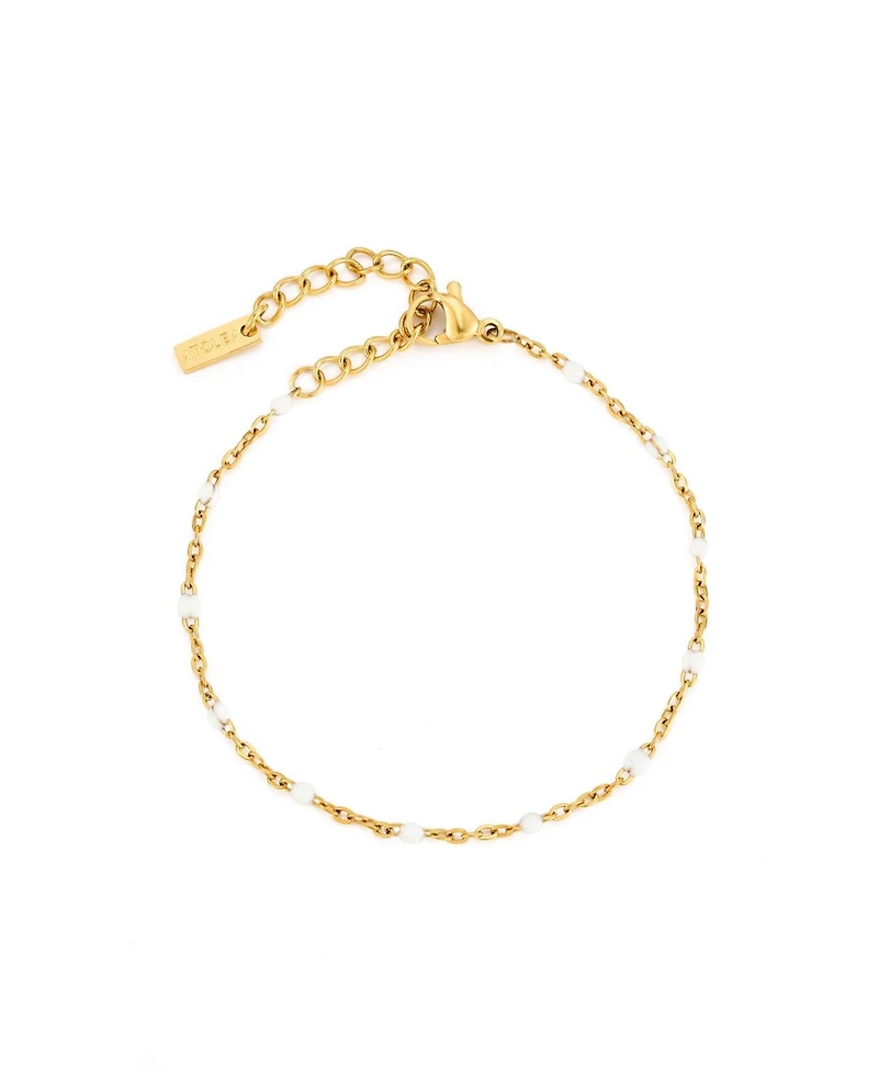 Atolea White Beaded Anklet