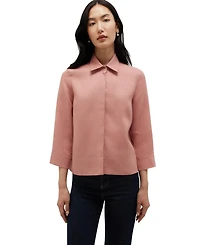 Hobbs London Women's Nita Three-Quarter Sleeve Linen Shirt