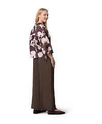 Cable & Gauge Women's Floral-Print Balloon-Sleeve Blouse