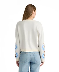 Nvlt Women's Jacquard Balloon-Sleeve Crewneck Sweater