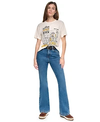Dkny Jeans Women's New York Downtown Logo Relaxed Graphic Cotton-Blend Tee
