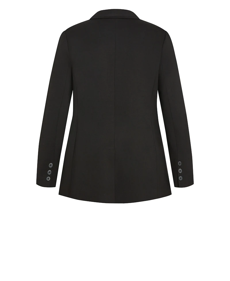 City Chic Plus Galactic Oversized Stretch Ponte Blazer