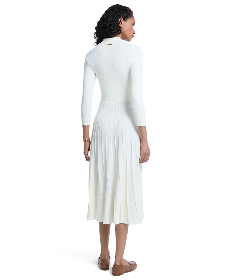 Michael Kors Women's Midi Stretch-Knit Polo Dress