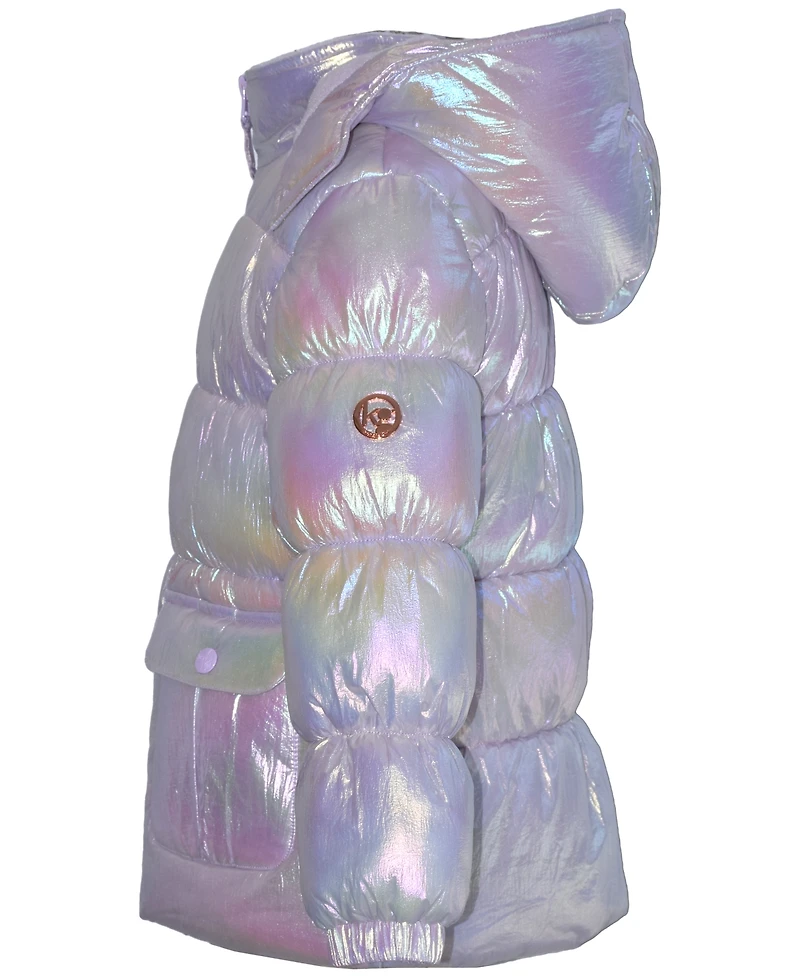 Kensie Girl Toddler Girls' 2T-5T Iridescent Puffer Jacket with Hat